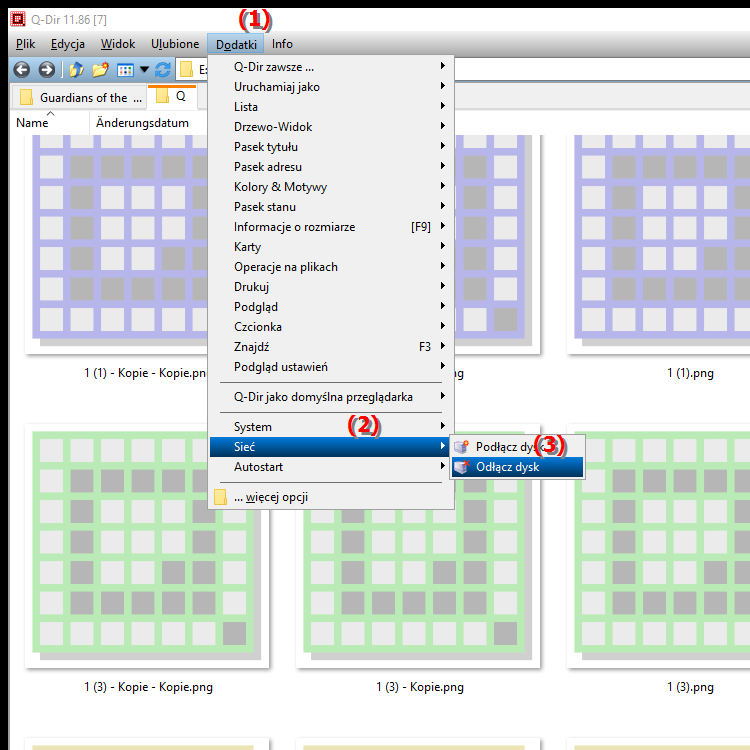 Jak odłączyć dysk sieciowy w Eksploratorze plików Quad